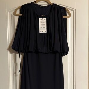 Zara Balloon Top Black Dress